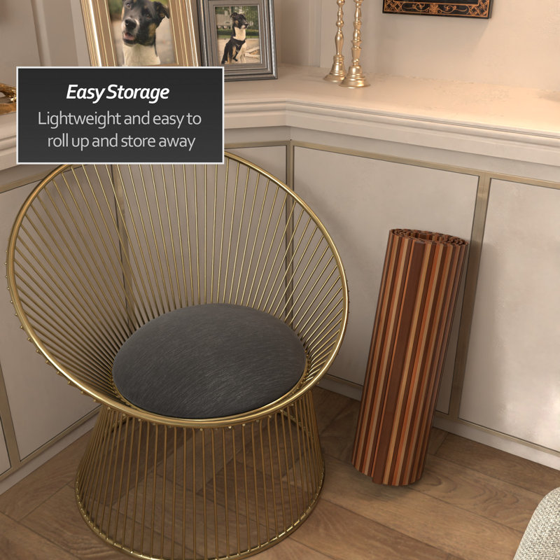 Siena Rolling Bamboo Room Divider, Triple Espresso, 2 ft. Short