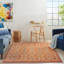 Tapis rouge / orange à motif géométrique Draughn-593406604