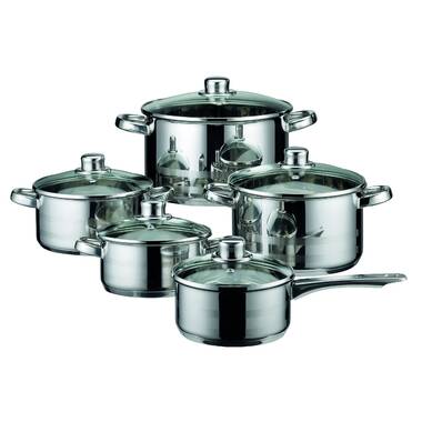 Gibson Home Ansonville 8 Piece Stainless Steel Cookware Set with Rose Gold  Handles in 2023