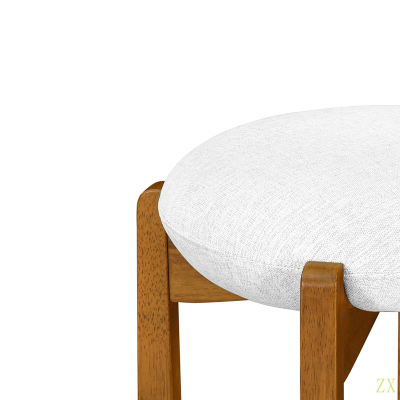 Tabouret de bar rembourré en bois Tara, ensemble de 4, Brun, 4