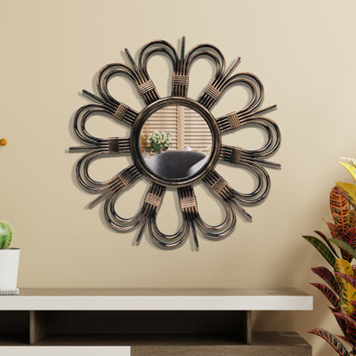 Jeannette Accent Daisy Petal Round Wall Mirror