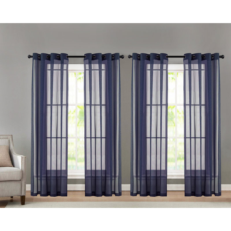 Krenzke Sheer Curtain, Navy