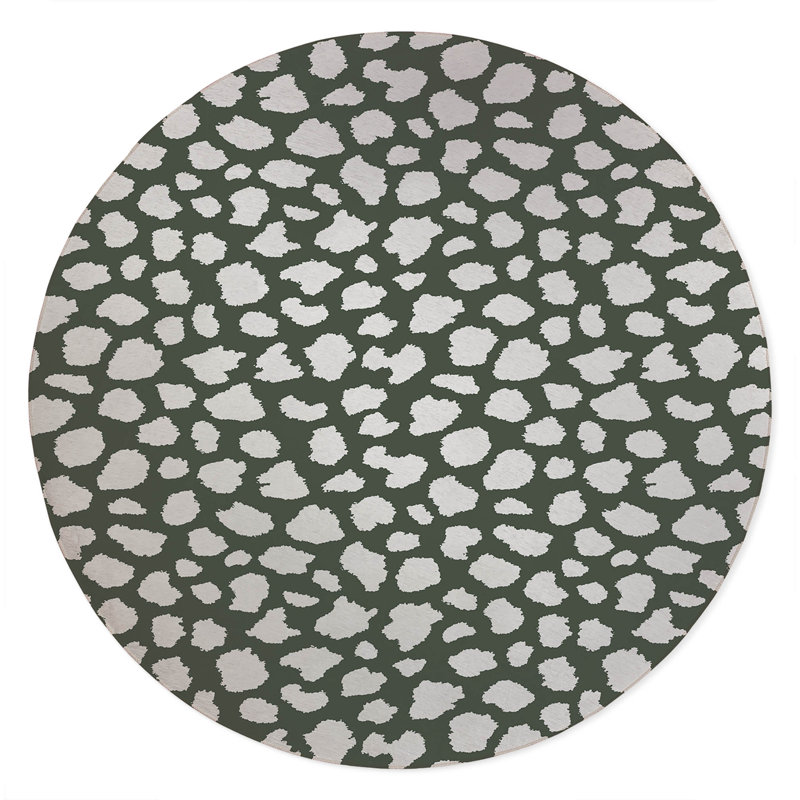 Animal Spot Non-Slip Outdoor Rug, Round 5'