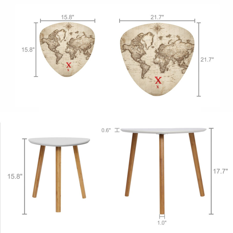 Ensemble de 2 tables basses gigognes Triangle