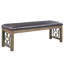 Banc Classic Classic de 56 pouces avec siège en cuir synthétique, finition cerisier, conception en métal et garniture cloutée pour la salle à manger, siège