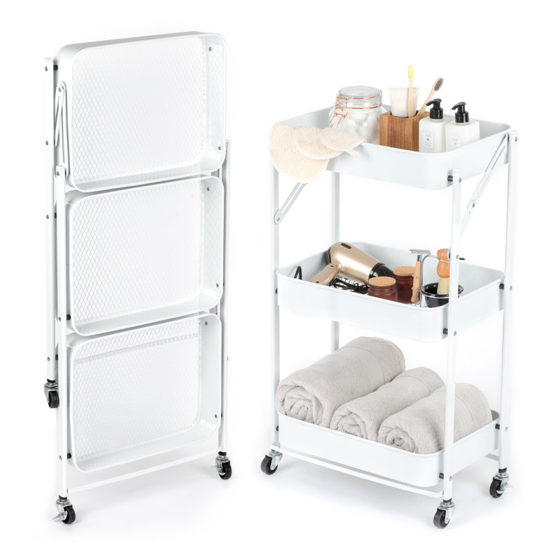 Metal Bar Cart, White