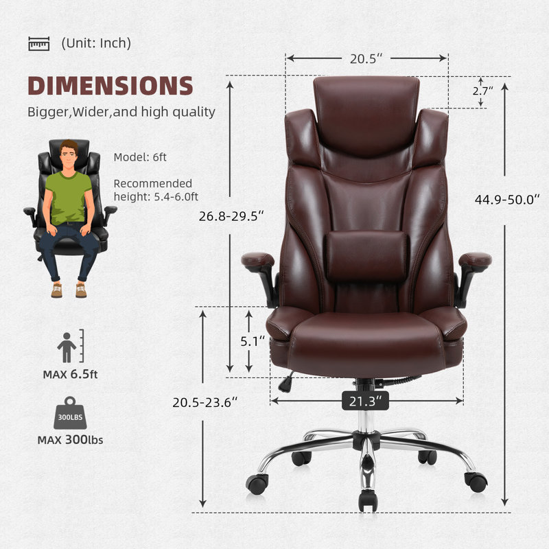 Fauteuil de direction ergonomique Office, Brun