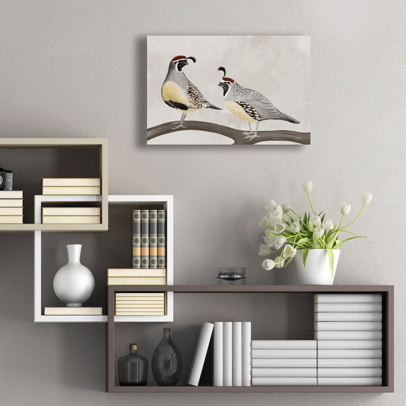  «Quail pair» par Cat Thurman Designs, art mural en verre acrylique, 24 po x 16 po, H 16 po x l 24 po