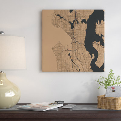 " Seattle Urban Roadway Map (Gold) " by Urbanmap