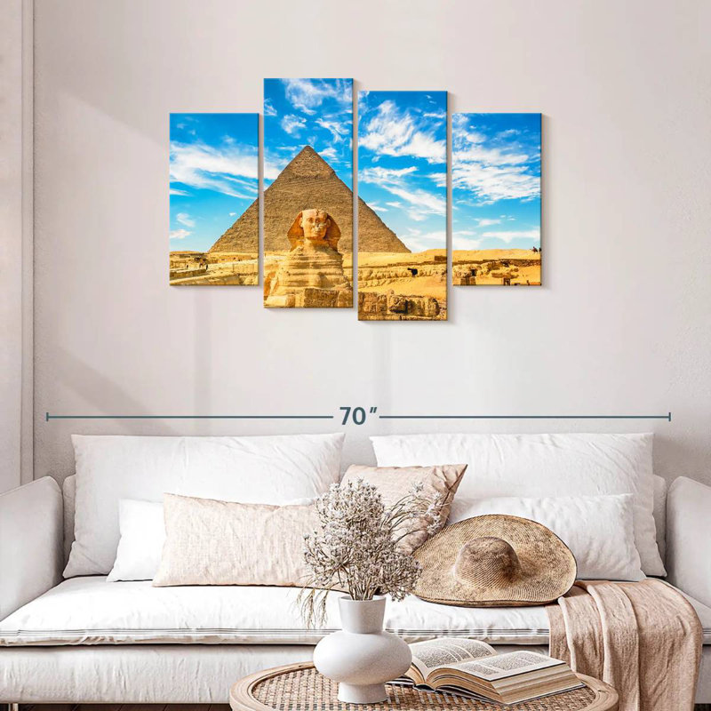Sphinx et pyramide Adella, H 27 po x l 43 po