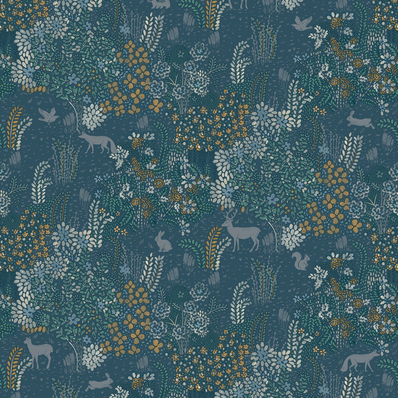 Papier peint babylon, Bleu