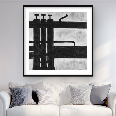 Trumpet Pistons - Black & White Framed Print for Home Decor
