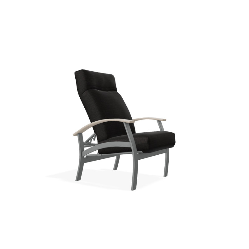 Chaise de patio inclinable avec coussins Askar, Mélange anthracite, Désert P60, Graphite texturé