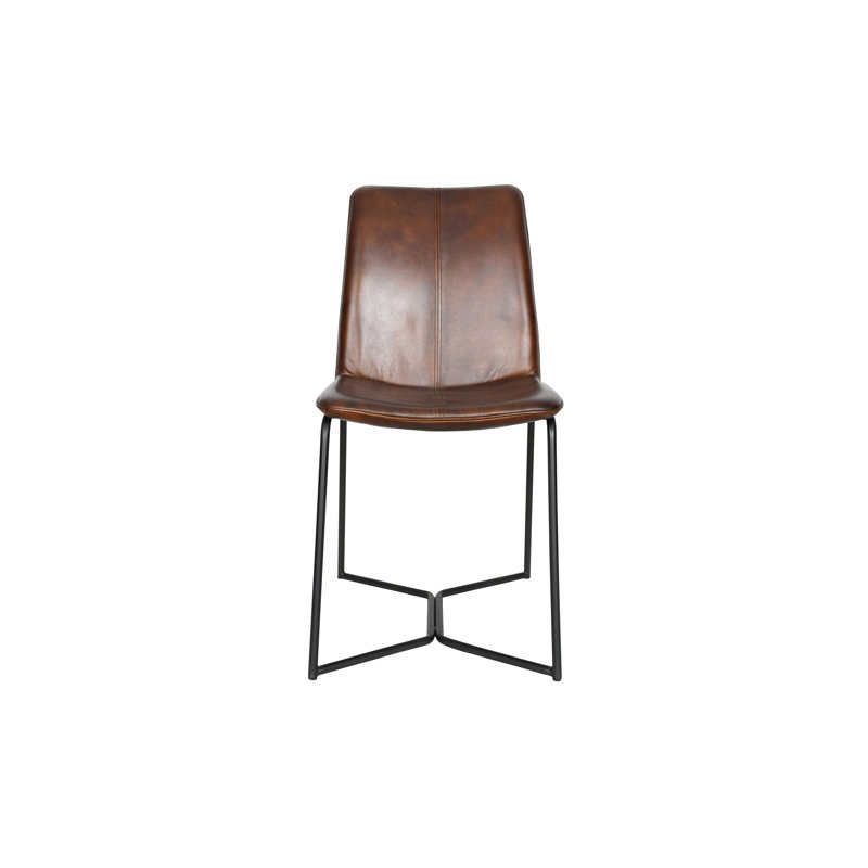 Brisben Leather Dining Chair, Hand Washed Chestnut