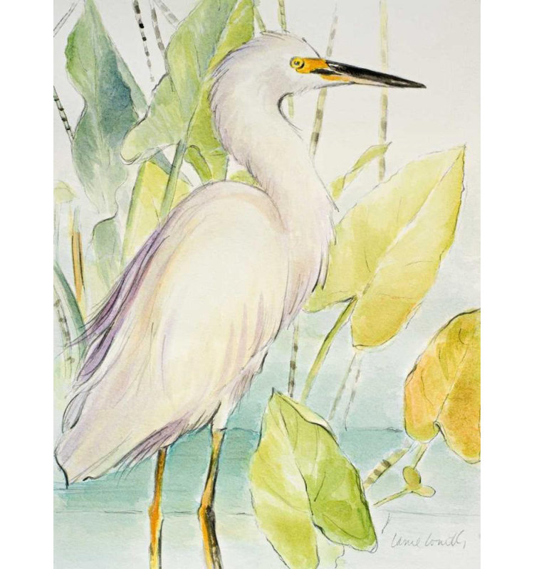 «Lark Manor ™» par Loreth, Lanie, art sur toile tendue: Aigrette enneigée, H 47 po x l 36 po