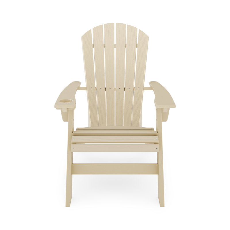 Adirondack Chair – Sturdy HDPE Poly Lumber For Poolside, Patio, And Garden Relaxation, Beige