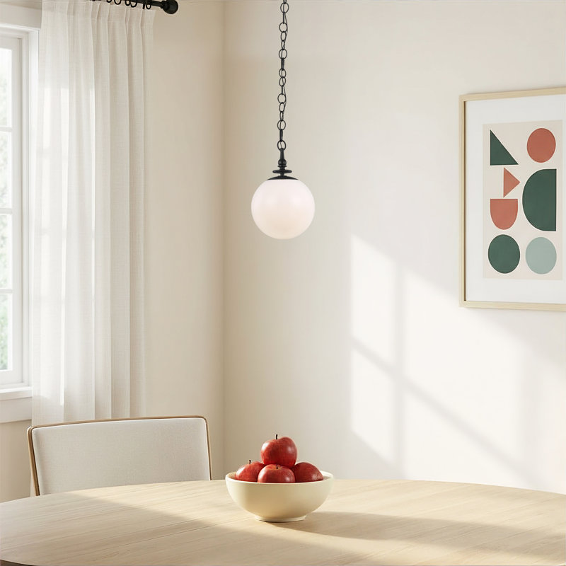 Renatet Susu 1 - Light Single Globe Pendant by Thomas O'Brien, Aged Iron, 17.375" H x 11" W x 11" D