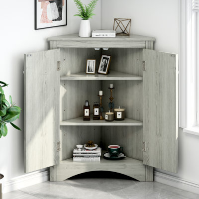 Armoire triangulaire avec tablettes réglables - Delight chêne moderne