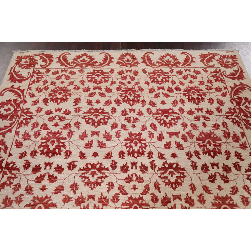 Tapis floral entièrement fabriqué à la main 7 x 9 Ziegler