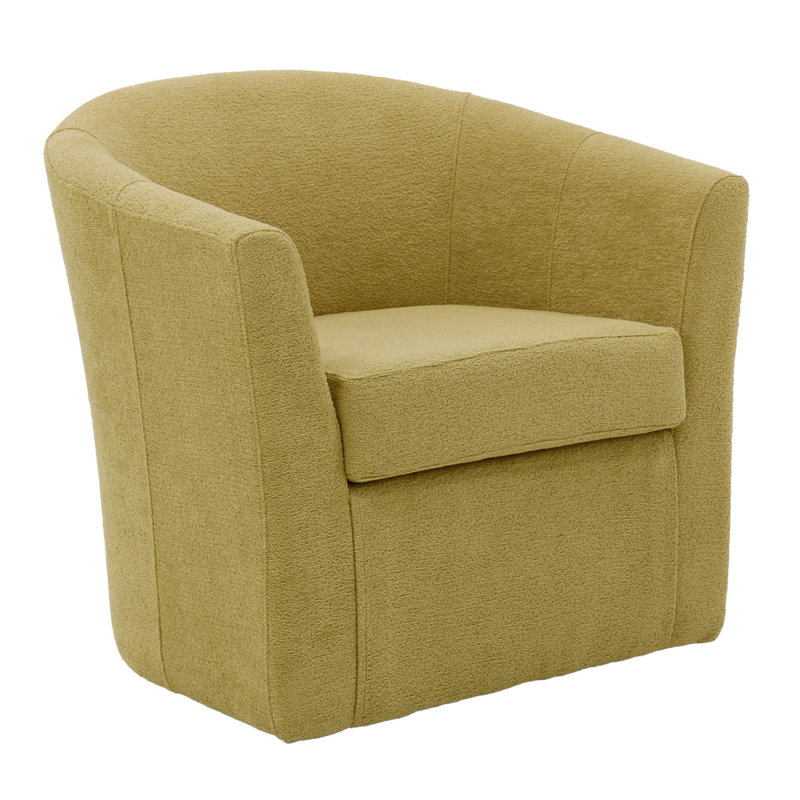 Fauteuil demi-tonneau pivotant 31 po Hansell, Mélange de polyester jaune