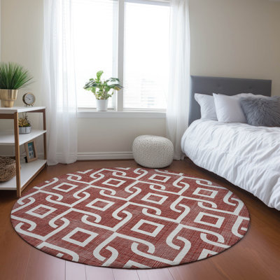 Kaylani Flatweave Washable Geometric Indoor / Outdoor Rug