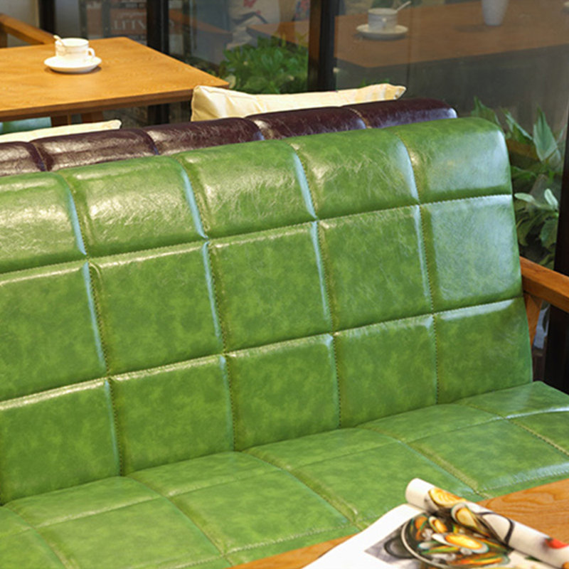 Banc rembourré en similicuir Retro Casual, Vert