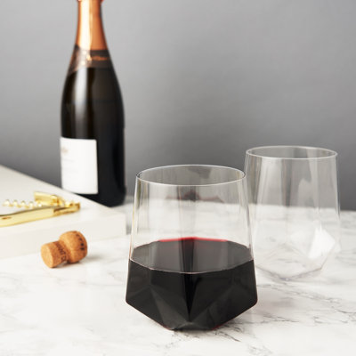 Seneca Faceted Crystal Wine Glasses
