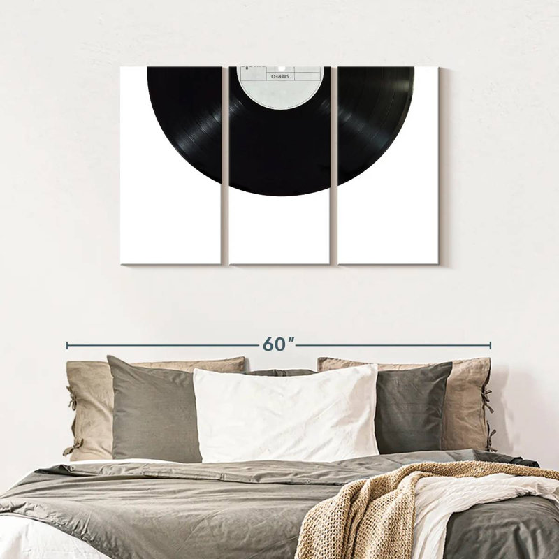 " Vinyl Record " 3 - Pieces, 28" H x 45" W x 1.25" D