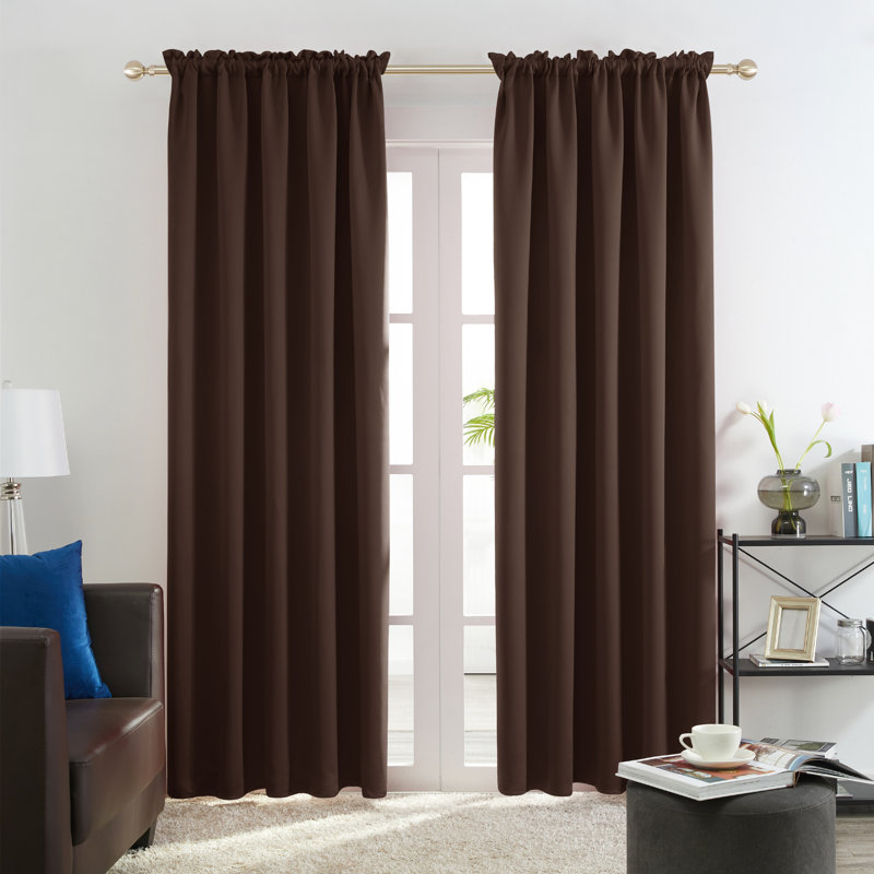 Harlowe Room Darkening Curtain Pair, 38" W x 54" L, Chocolate