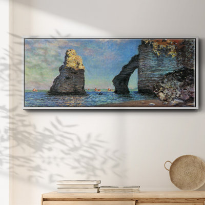 Les falaises rocheuses d'Étretat par Monet - Toile encadrée