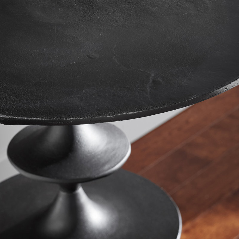 Eros Round Bronze Aluminum Contemporary Accent Table
