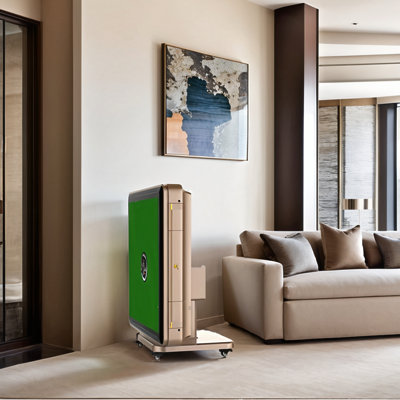 Automatic Foldable Mahjong Table Champagne Gold With 2-sets 44mm Extra Large Tiles + Usb Charger (not Included Table Cover)