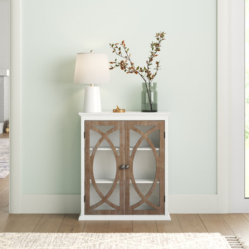 Garces Accent Cabinet, White/Walnut