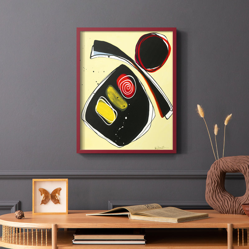 Envie de jouer? III, reproduction encadrée - bois massif, Rouge, H 10 po x l 8 po