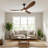 Modern Ceiling Fan With Light, Solid Walnut Wood 3 Blade Ceiling Fan ,dc Quiet Reversible Motor,smart App & Remote Control-1035807357