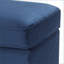 Repose-pieds rectangulaire bleu marine avec 2 coussins en fausse fourrure | Pieds en métal robustes | Argent brossé-1146783194