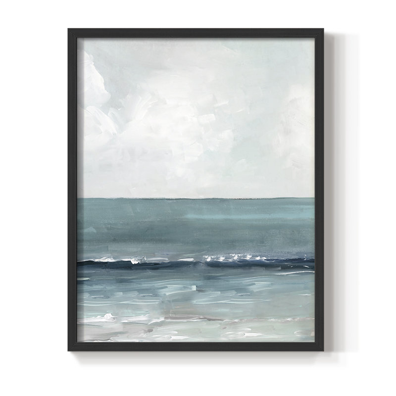 «Teal Seas II», reproduction encadrée - bois massif, H 15 po x l 12 po, Noir, noir, noir, noir