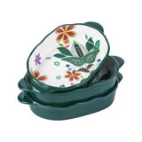 GREEN CERAMIC TABLE SERVING DISHES