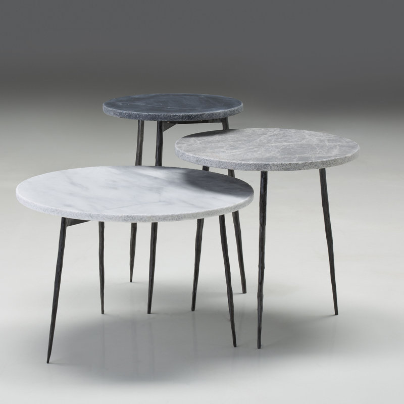 Table de bout haute Kaii, H 18 po x l 13 po x P 13 po, Marbre gris