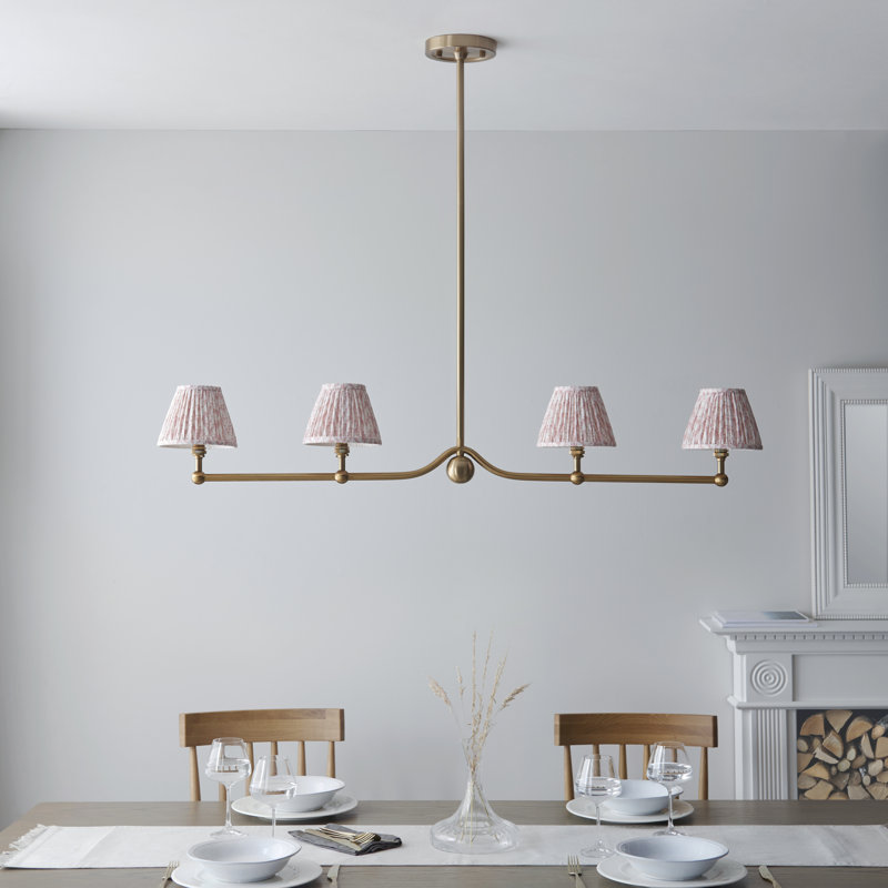 Santiago 4 - Light Shaded Chandelier, Pink