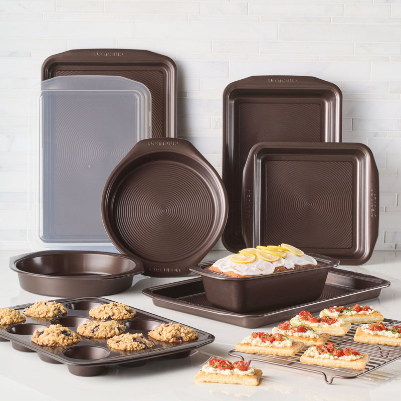 Circulon Bakeware Nonstick Bakeware Set / Baking Pans, 10 Piece, Brown