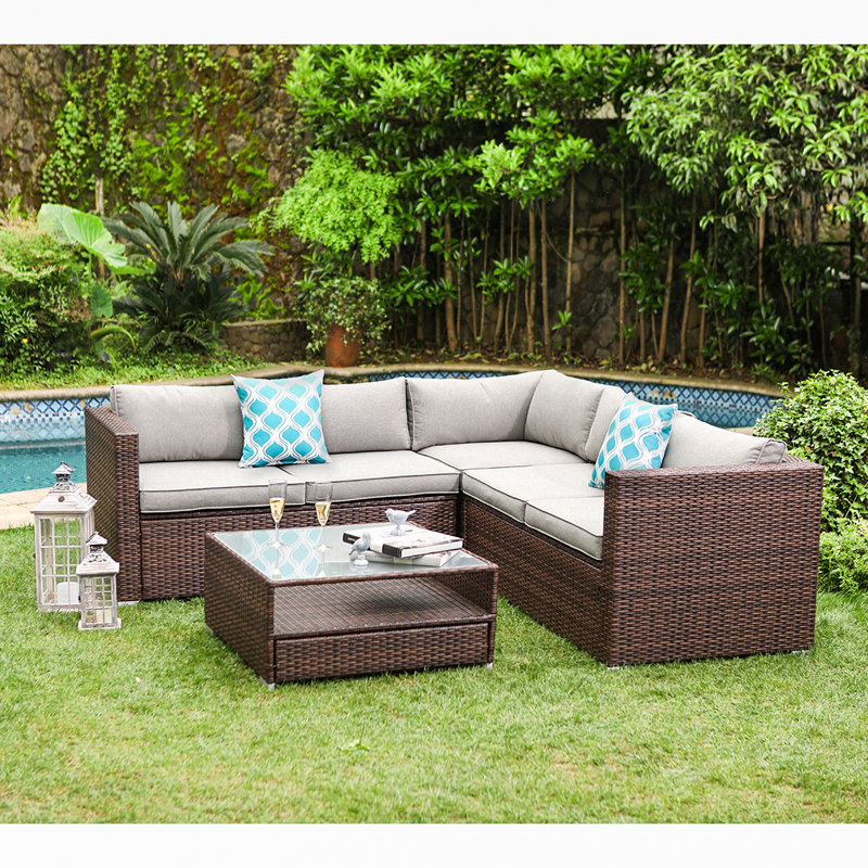 Newagen 4 - Person Patio Conversation Set with Cushions, Gray
