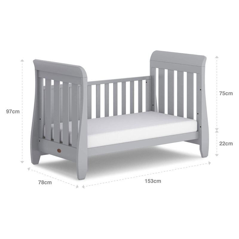 Sleigh Urbane Cot Bed With Mattress, Pebble