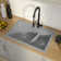 KRAUS Quarza™ 33" L Dual Mount 60/40 Double Bowl Granite Kitchen Sink and Strainers