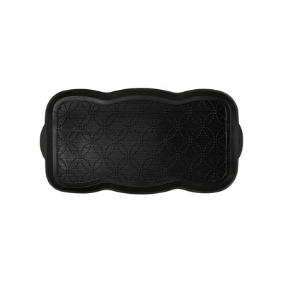 Tapis de rangement polyvalent pour chaussures, tapis de vestibule, garage, noir, géométrique, robuste, 16 po x 31 po, noir