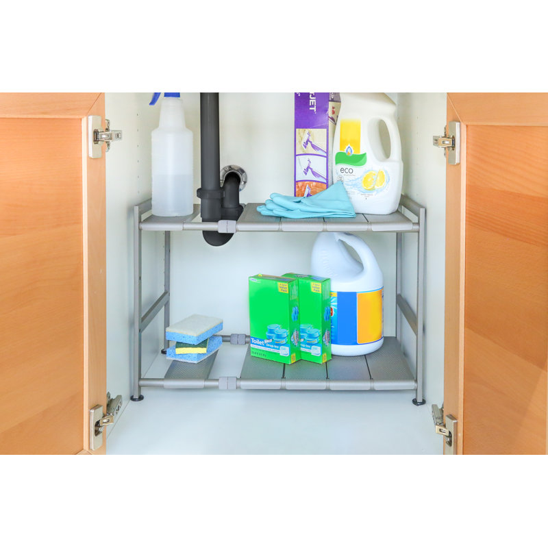 Nickel 2-Tier Expandable Under-the-Sink Organizer