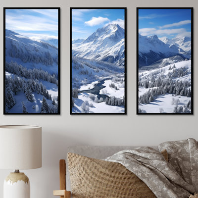 Pine Valley Winter Mountain Landscape V - Art mural paysage d'hiver