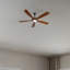 Ventilateur de plafond en bois 60 po avec lumière, ventilateur de plafond à profil bas avec télécommande, moteur CC réversible silencieux avec minuterie