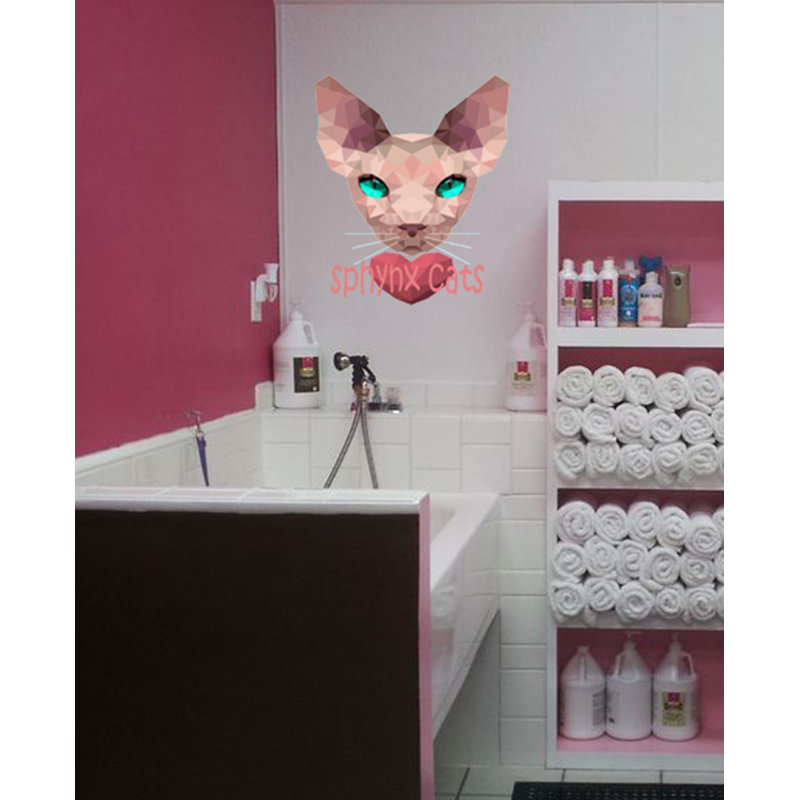 Décalcomanie murale chat Sphinx, 10 po x 15 po