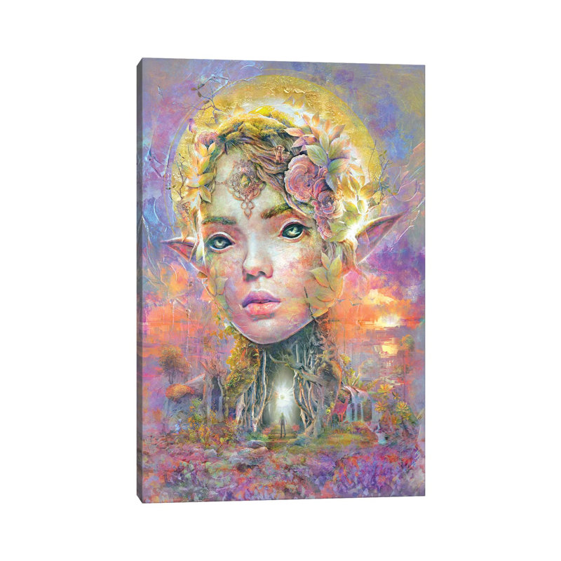 Sunset Dryad by Barrett Biggers - Wrapped Canvas Painting, 66.04 cm H x 45.72 cm W x 3.175 cm D